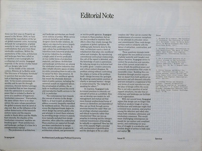 Scapegoat Issue 01
Service