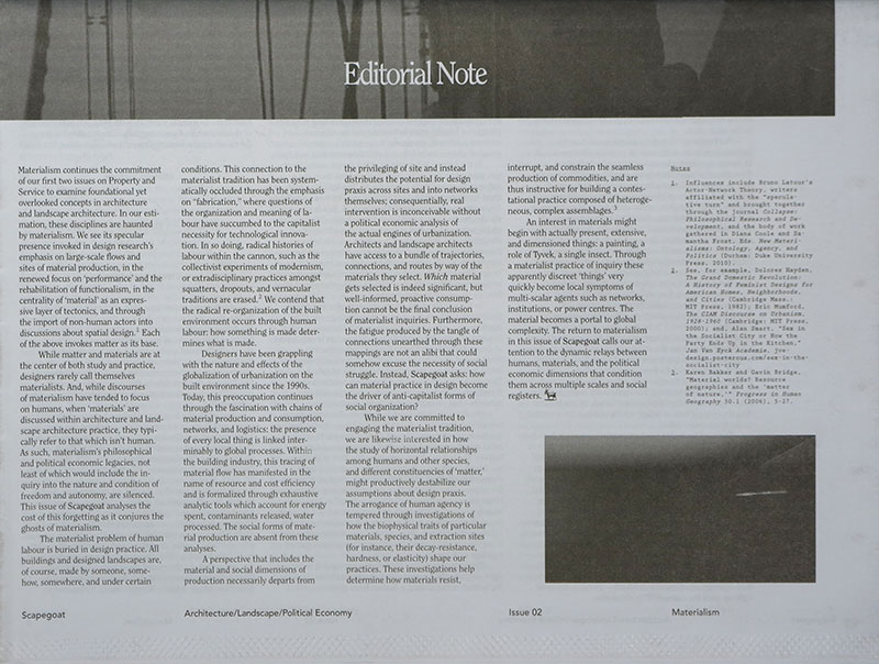 Scapegoat Issue 02
Materialism