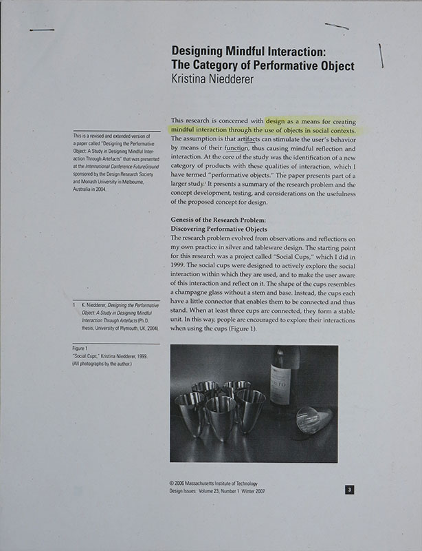 Designing Mindful Interaction: The Category of Performative Object