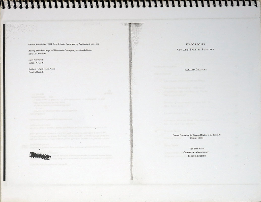 Evictions:
Art and Spatial Politics