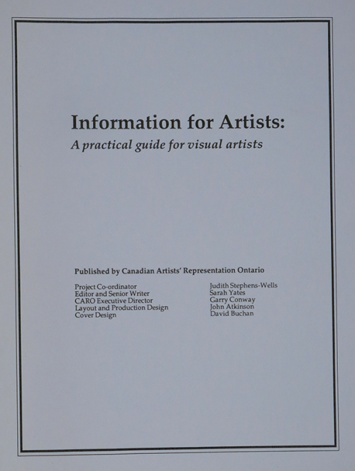 Information for Artists: A practical guide for visual artists