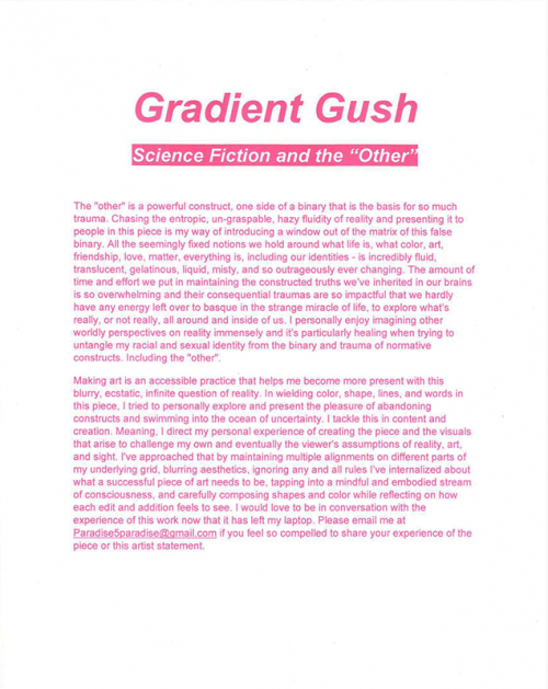 Gradient Gush: Science Fiction and the Other (Artists’ Statement)